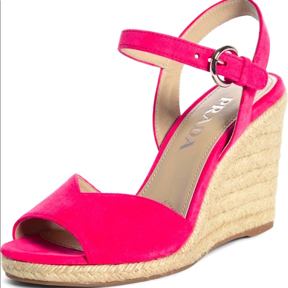 Prada Shoes - 🌺NEW🌺PRADA WEDGE PEEP TOE SANDAL🌺(fits a 7.5)🌺